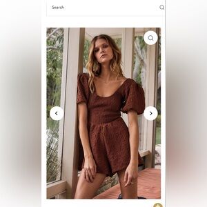 Saltwater Luxe Selena romper in pecan